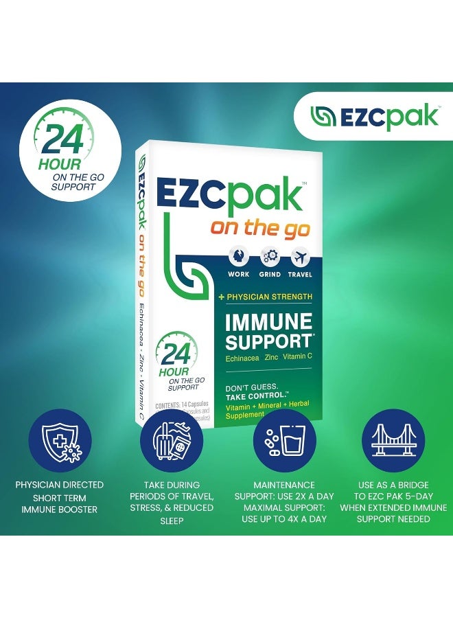 EZC Pak On The Go Immune System Booster with Echinacea, Vitamin C and Zinc - Immune Support for Adults (Pack of 6) - Image 3